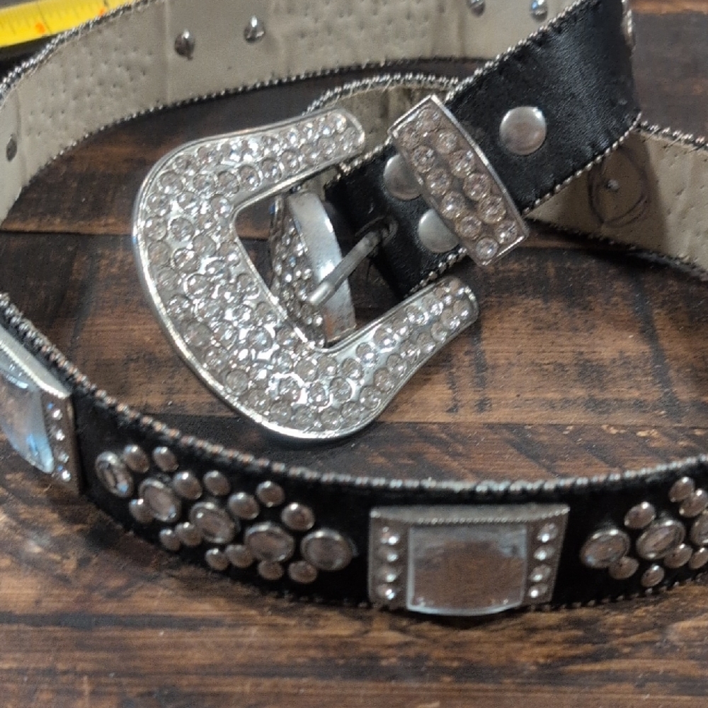 Black and Silver Studded Women's Belt